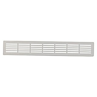 Rejilla de ventilación decorativa empotrable (50 x 8 cm, Aluminio, Blanco)