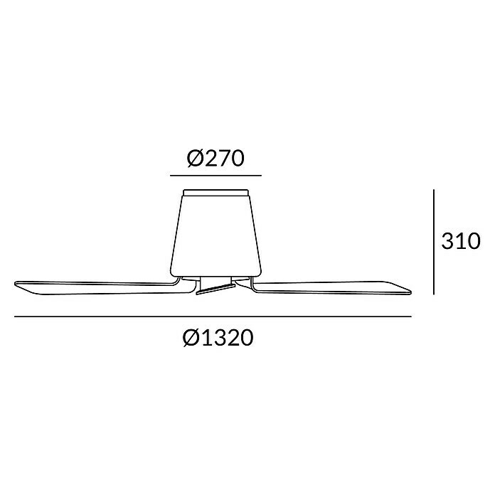 Leds-C4 Deckenventilator (132 cm, Weiß, 12,8 W, Energieeffizienzklasse: A++ bis A)