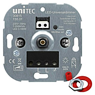 UniTEC LED-Dimmer (3 W - 100 W, Metall, Unterputz)