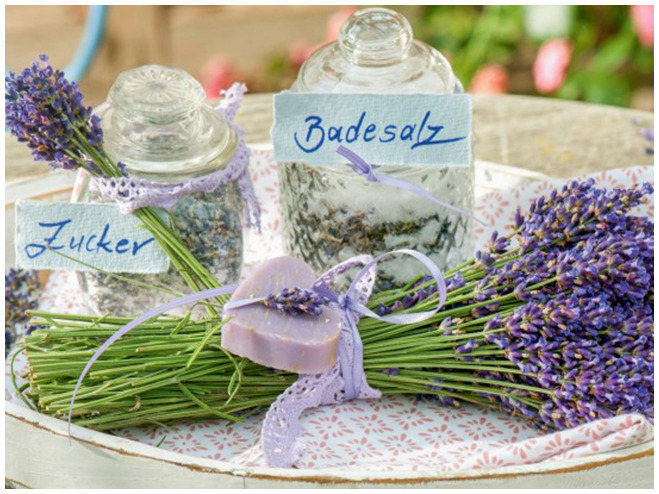 Salz und Zucker aus Lavendel