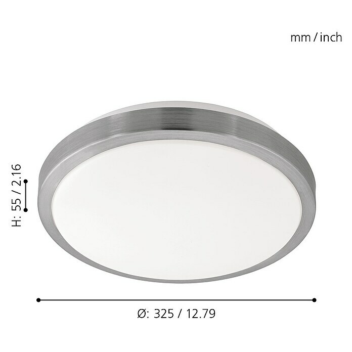 Eglo LED-Wand- & Deckenleuchte Competa 1 (22 W, Weiß/Silber, Ø x H: 32,5 x 5,5 cm)