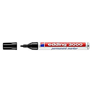 Edding Marcador permanente 3000 (Grosor de trazo: 1,5 mm - 3 mm, Negro)