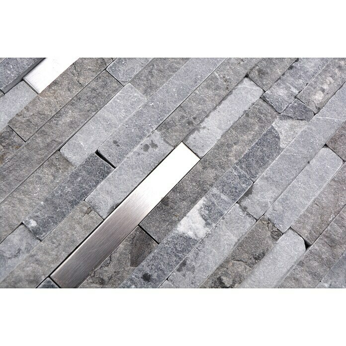 Mosaikfliese Brick Splitface XNC 3D25 (31 x 30 cm, Grau, Matt)