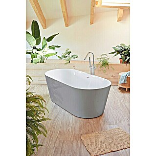 Freistehende Badewanne Torino (L x B: 170 x 80 cm, 268 l, Sanitäracryl, Aluminium/Weiß)