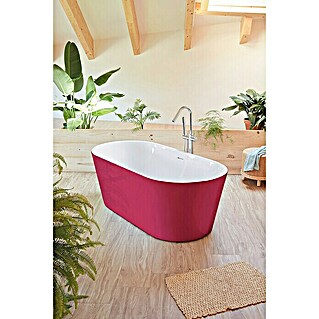 Freistehende Badewanne Torino (L x B: 170 x 80 cm, 268 l, Sanitäracryl, Rot/Weiß)