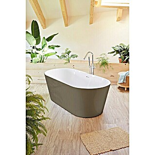 Freistehende Badewanne Torino (L x B: 170 x 80 cm, 268 l, Sanitäracryl, Beige/Weiß)