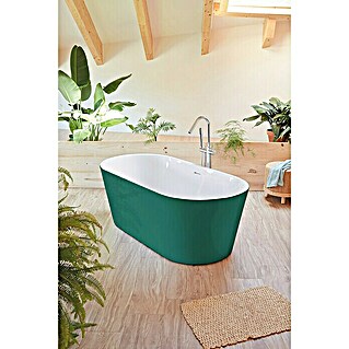 Freistehende Badewanne Torino (L x B: 170 x 80 cm, 268 l, Sanitäracryl, Grün/Weiß)
