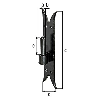 GAH Alberts Gozne atornillable (Diámetro mandril: 14 mm, Distancia desde mandril hasta placa: 11 mm, L x An: 205 x 54 mm, Negro)