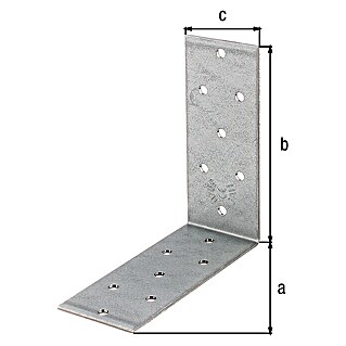 Escuadra con placa perforada (L x An x Al: 100 x 40 x 100 mm, Zincado, 1 ud.)