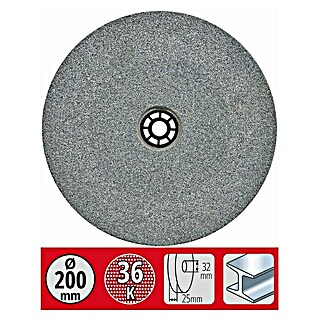 Einhell Disco para esmerilar (Diámetro: 200 mm, Grano: 36, Diámetro de perforado: 32 mm)