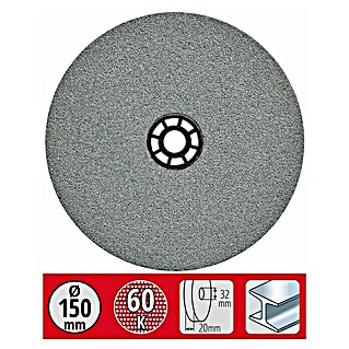 Einhell Disco para esmerilar 4950 (Diámetro: 150 mm, Grano: 60, Espesor: 20 mm, Diámetro de perforado: 32 mm)