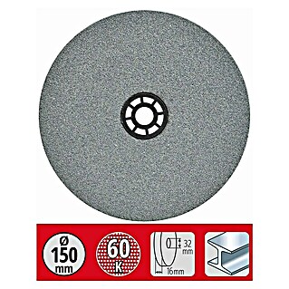 Einhell Disco para esmerilar (Diámetro: 150 mm, Grano: 60, Espesor: 16 mm, Diámetro de perforado: 32 mm)