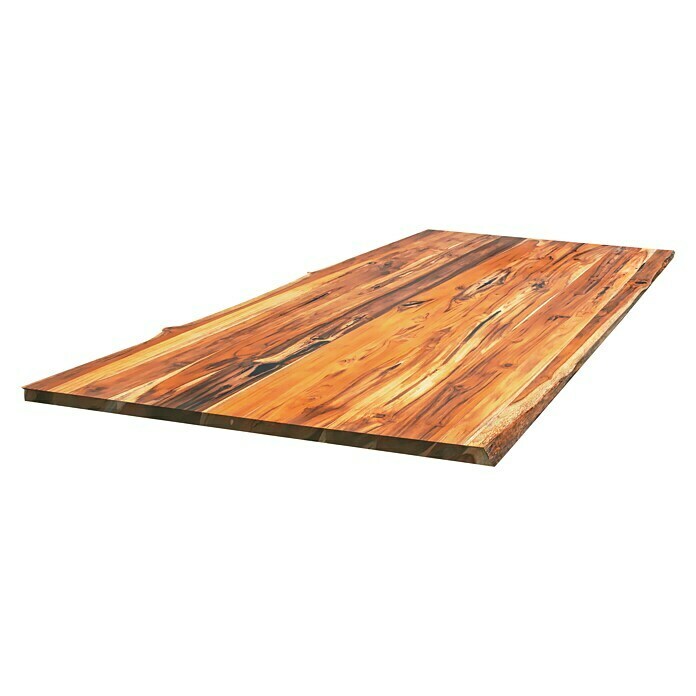 Tischplatte mit Waldkante Teak