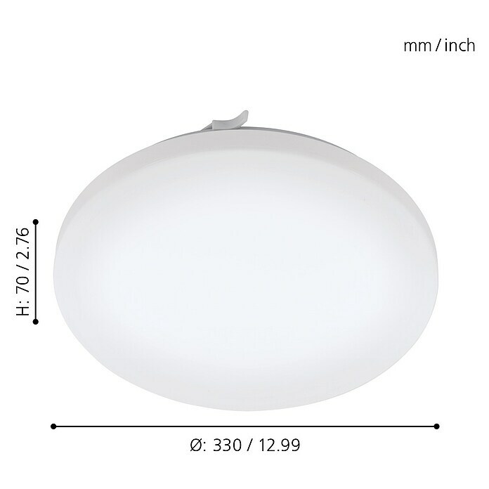 Eglo LED-Wand- & Deckenleuchte Frania (17,3 W, Farbe: Weiß, Ø x H: 33 x 7 cm)