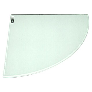 Estante de vidrio angular (L x An x Al: 25 x 25 x 0,6 cm, Vidrio, Blanco)