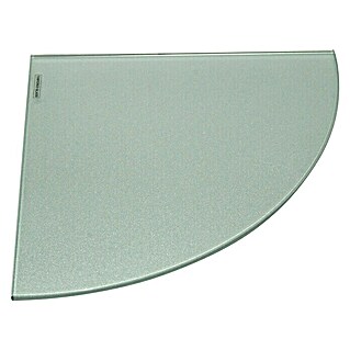Estante de vidrio angular (L x An x Al: 25 x 25 x 0,6 cm, Vidrio, Plateado)