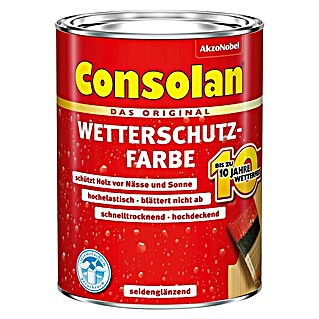 Consolan Wetterschutzfarbe (Schwedenrot, Seidenglänzend, 750 ml)