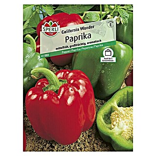 Sperli Gemüsesamen Paprika (California Wonder, Capsicum annuum, Erntezeit: Juli - Oktober)