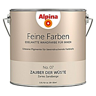 Alpina Wandfarbe Feine Farben (2,5 l, Zauber der Wüste, No. 07 - Zartes Sandbeige, Matt)
