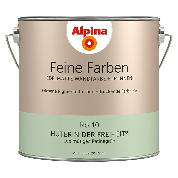 Alpina Wandfarbe Feine Farben (2,5 l, Hüterin der Freiheit, No. 10 - Edelmütiges Patinagrün, Matt)