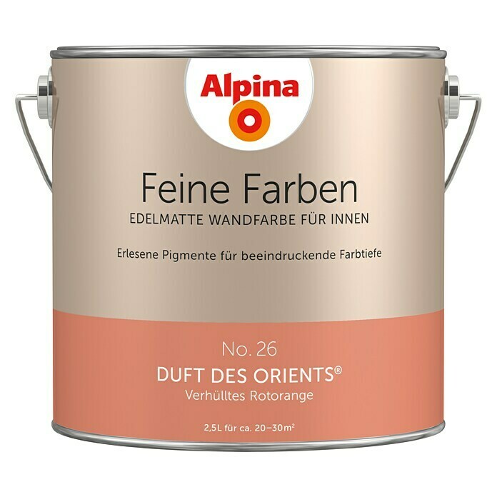 Alpina Wandfarbe Duft des Orients (2,5 l, Duft des Orients, No. 26 - Verhülltes Rotorange, Matt)