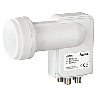 Hama Quad LNB Universal-Quadswitch-LNB (4-fach, 0,3 dB, 40 mm, Weiß)