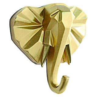 Garderobenhaken Elefant (L x B x H: 10,6 x 4 x 10,8 cm, Gold)