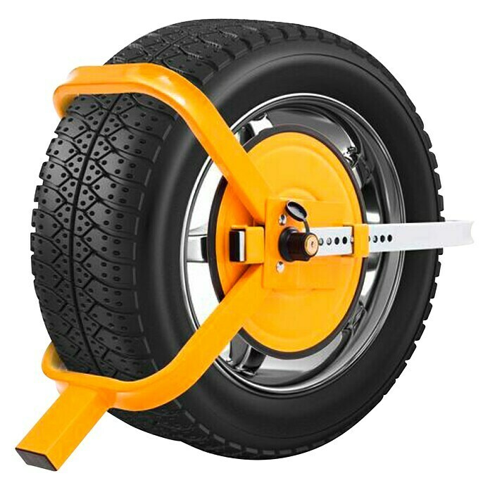 Anhänger RELAX4LIFE Radkralle aus Stahl Parkkralle Wohnwagen 220 mm breite Reifen für Diebstahlschutz für Autos ideal für 13-15 Zoll und max Gelb Pkw Wegfahrsperre Reifenkralle mit Saugnapf 
