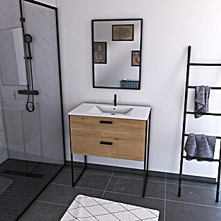 Conjunto de mueble de baño Edge Bois (80 cm, 3 piezas, Roble)