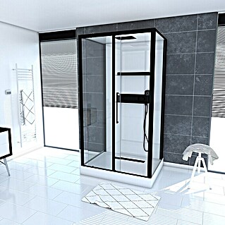 Cabina de ducha Phantom 3 (90 x 115 x 215 cm, Blanco/Negro)