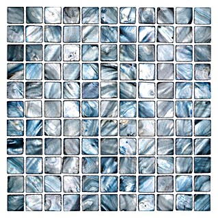 Mosaikfliese Quadrat Mix SM 2582 (30 x 30 cm, Blau/Grau, Glänzend)