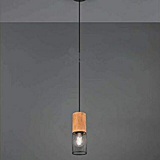 Trio Lighting Lámpara colgante redonda Tosh (40 W, Ø x Al: 10 x 150 cm, Negro/Marrón, E27)