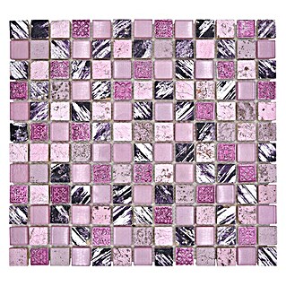 Mosaikfliese Quadrat Crystal Mix XCM CB 35 (32,7 x 30,2 cm, Pink, Glänzend)