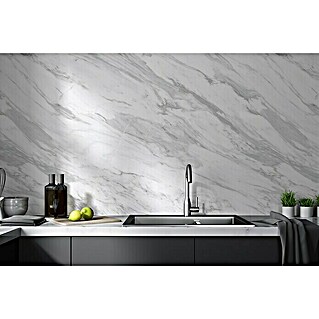 Grosfillex Revestimiento de pared Element 3D Volakas Marble (L x An: 260 x 37,5 cm, Blanco, Liso)