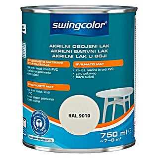 swingcolor Lak u boji (čisto bijele boje, 750 ml, Svilenkasti mat)