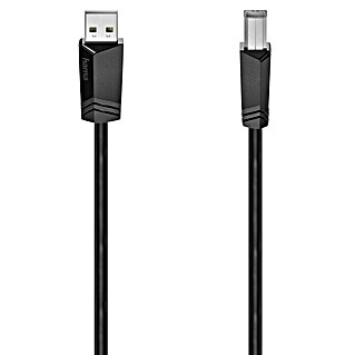 Hama USB-Kabel (1,5 m, USB A-Stecker, USB B-Stecker, Schwarz)