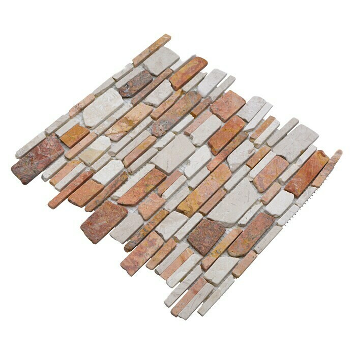 Mosaikfliese Mix MOS BRICK 225 (30,5 x 30,5 cm, Rot/Weiß, Matt)