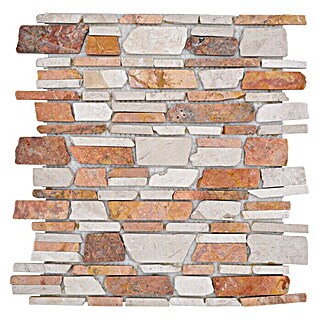 Mozaïektegel MOS brick 225 (30,5 x 30,5 cm, Rood/wit, Mat)