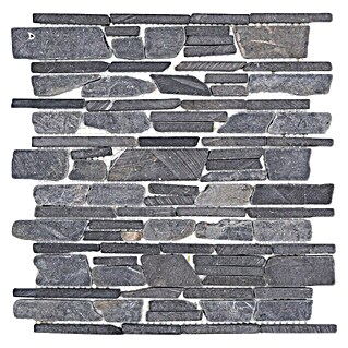 Mozaïektegel MOS brick 210 (30,5 x 30,5 cm, Zwart, Mat)