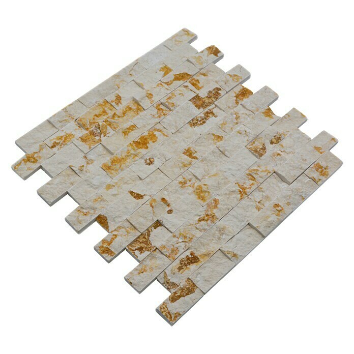 Mosaikfliese Brick Splitface MOS X3D46 (30 x 30 cm, Beige, Matt)