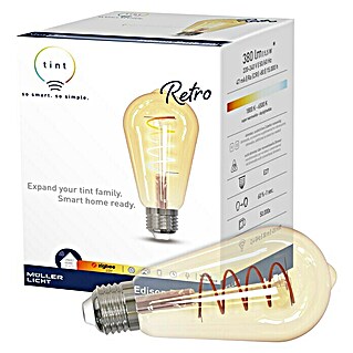 Müller-Licht Tint LED-Leuchtmittel Edison Retro (E27, 5,5 W, ST64, 380 lm, Einstellbare Farbtemperatur)