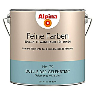 Alpina Wandfarbe Feine Farben (2,5 l, Quelle der Gelehrten, No. 39 - Gelassenes Mittelblau, Matt)