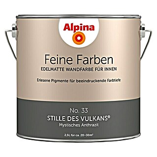 Alpina Wandfarbe Feine Farben (2,5 l, Stille des Vulkans, No. 33 - Mystisches Anthrazit, Matt)