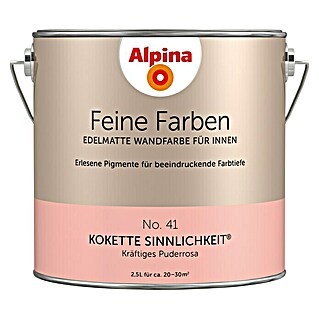 Alpina Wandfarbe Feine Farben (2,5 l, Kokette Sinnlichkeit, No. 41 - Kräftiges Puderrosa, Matt)