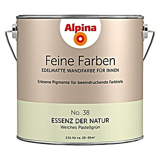 Alpina Wandfarbe Feine Farben (2,5 l, Essenz der Natur, No. 38 - Weiches Pastellgrün, Matt)