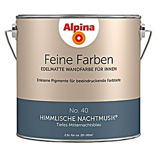 Alpina Wandfarbe Feine Farben (2,5 l, Himmlische Nachtmusik, No. 40 - Tiefes Mitternachtsblau, Matt)