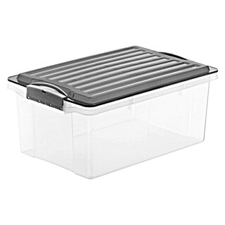 Rotho Stapelbox Compact (L x B x H: 39,5 x 27,5 x 18 cm, Deckelfarbe: Anthrazit, Kunststoff)