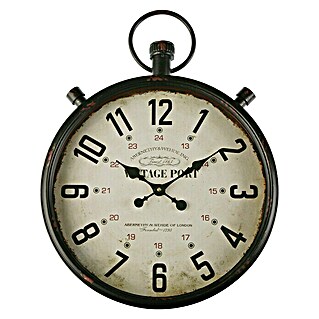 Reloj de pared Sherlock (Blanco/Marrón, Diámetro: 60 cm)