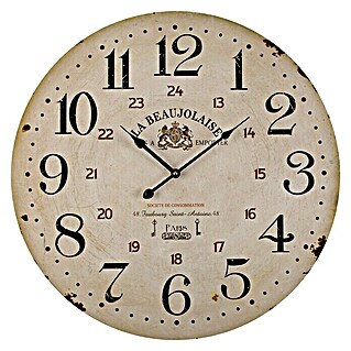 Reloj de pared Lyon (Madera, Diámetro: 58 cm)