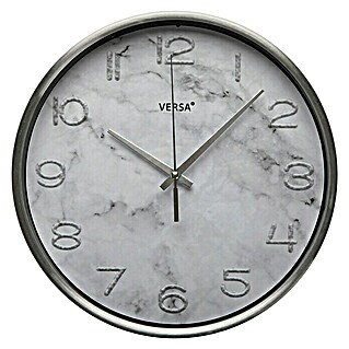 Reloj de pared redondo Mármol (Blanco, Diámetro: 25 cm)
